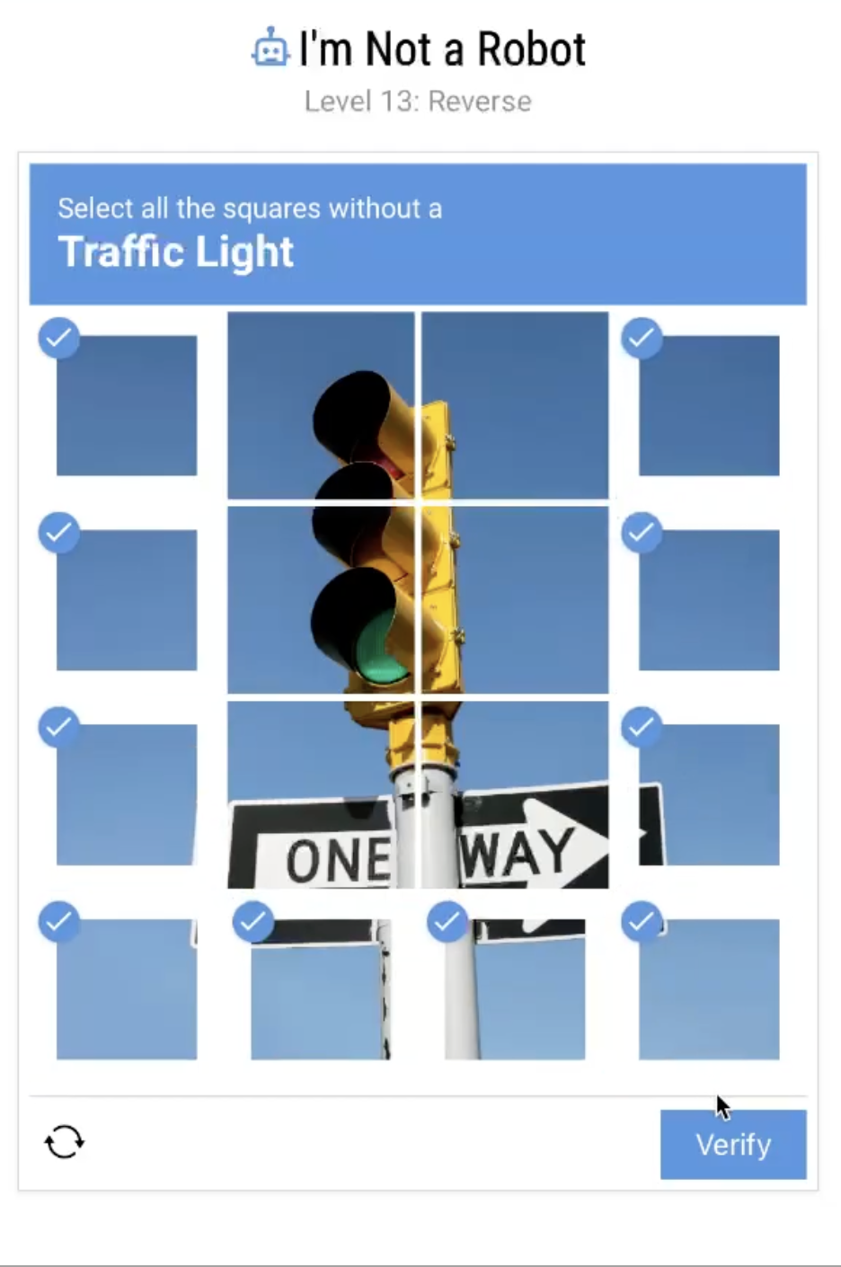 I'm Not a Robot Level 13: Reverse