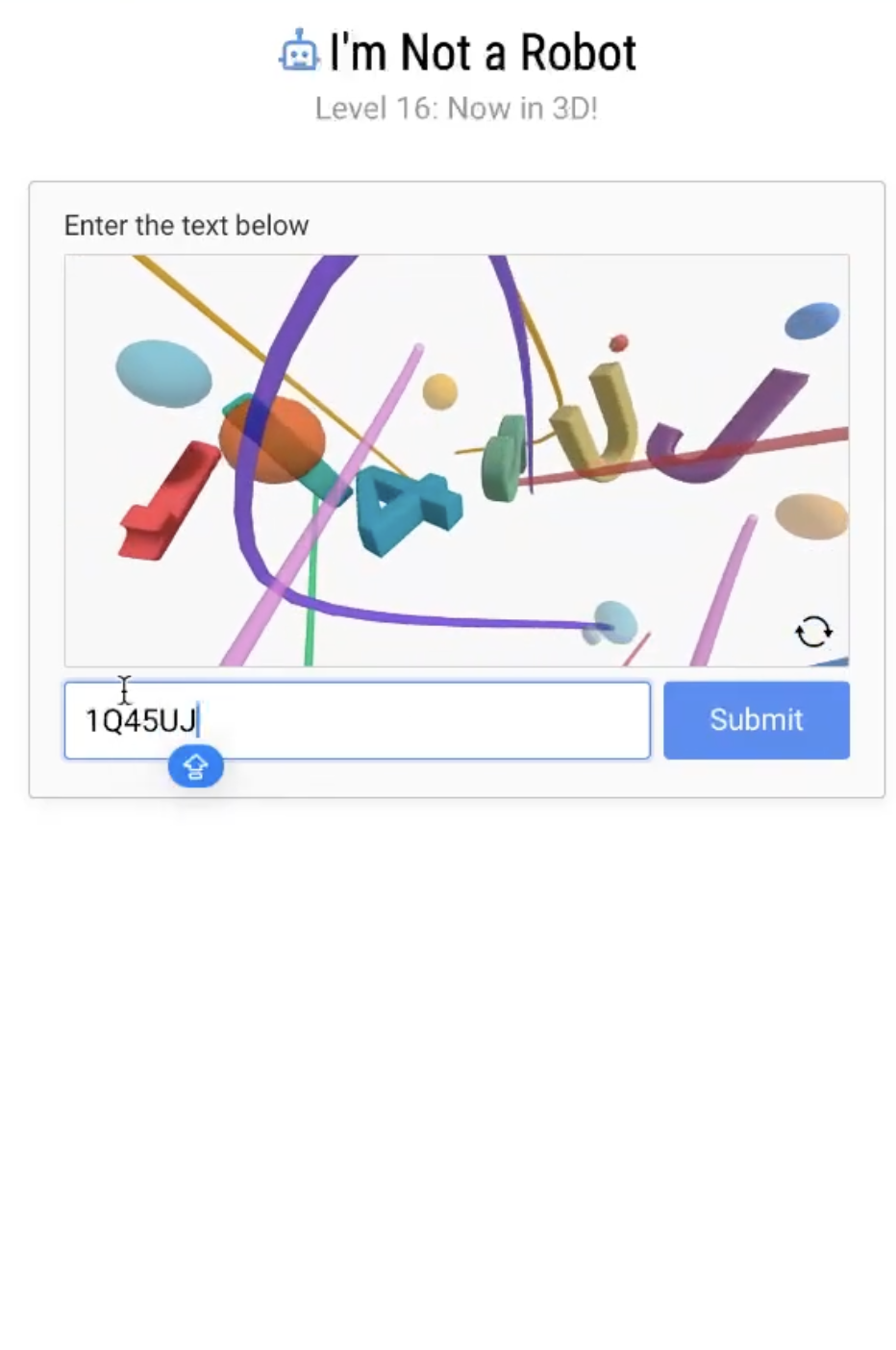 I'm Not a Robot Level 16: Now in 3D!