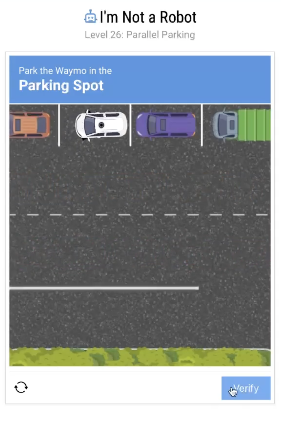 I'm Not a Robot Level 26: Parallel Parking