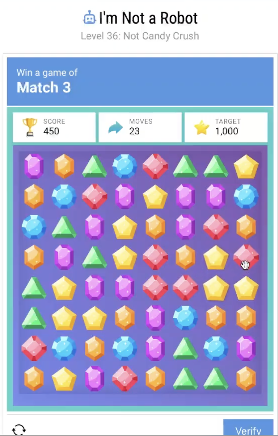 I'm Not a Robot Level 36: Not Candy Crush
